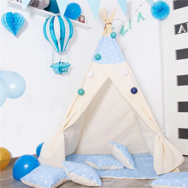 Namiot dla dzieci Springos Tipi Błękitny w gwiazdki TIP06 (5907719428703) - obraz 13