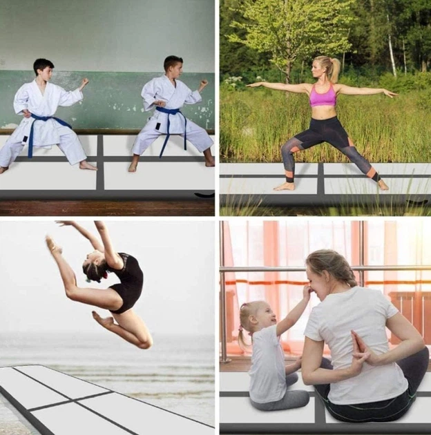 Śćieżka akrobatyczna Hedo Airtrack 400 x 100 x 20 cm Czarna (5907184130248) - obraz 13