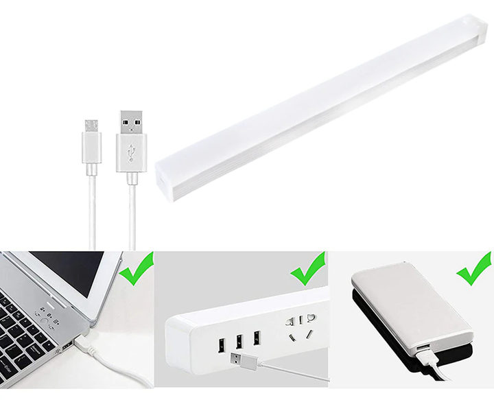 Светодиодная подсветка на кухню, в гардероб 30 см LED аккумуляторная с датчиком движения - изображение 2