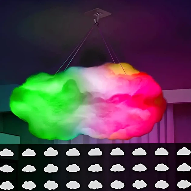 Подвесная LED лампа Облако RGB с управлением от USB и пультом для освещения помещений модель OBL-211 - изображение 4