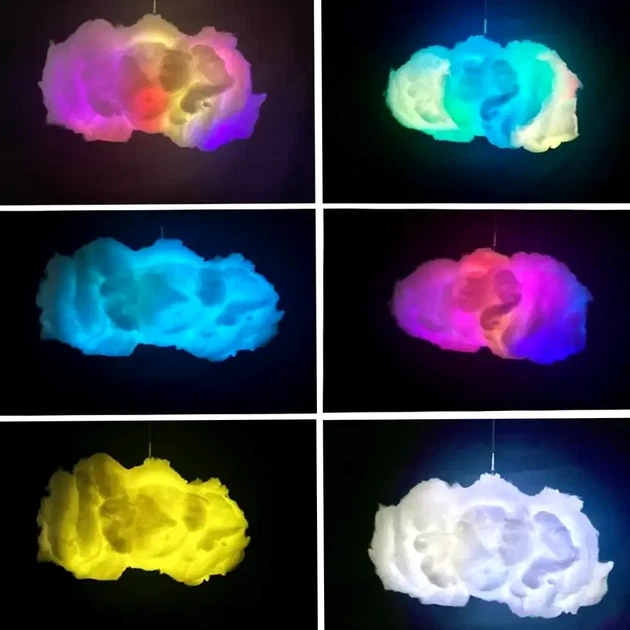 Подвесная LED лампа Облако RGB с управлением от USB и пультом для освещения помещений модель OBL-211 - изображение 6