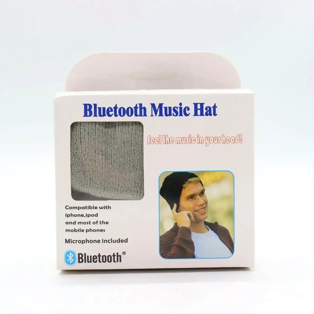 Шапка с Bluetooth наушниками и микрофоном трикотажная гарнитура для зимы цвет серый размер one size - изображение 10