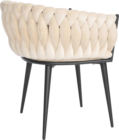 Krzesło welurowe Hedo Glamour Beżowe (5907184130149) - obraz 4