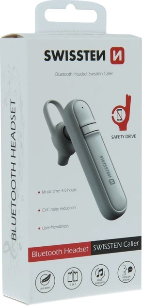 Słuchawka Bluetooth Swissten Caller White (8595217476332) - obraz 5