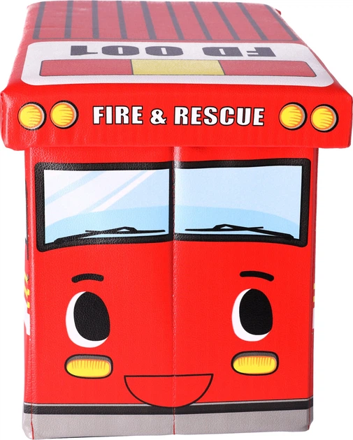 Skrzynia na zabawki Hedo z pufą Wóz strażacki (5904041123559) - obraz 3