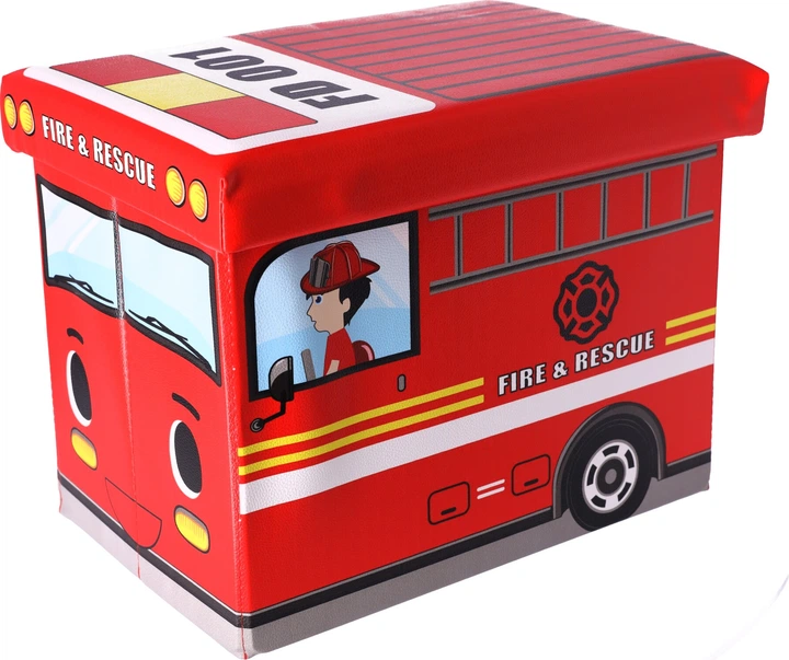 Skrzynia na zabawki Hedo z pufą Wóz strażacki (5904041123559) - obraz 4