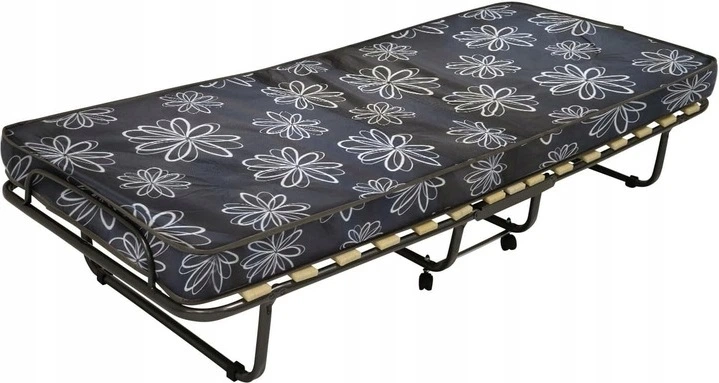 Składane łóżko Hedo z materacem i kółkami 80 x 190 cm Szare (5907296890597) - obraz 3