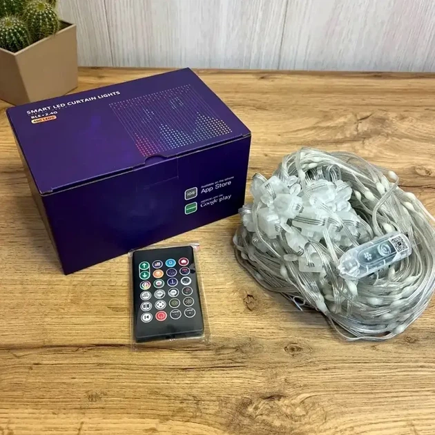 Светодиодная гирлянда-занавес RGB с USB-питанием 400 LED 3x2м с пультом ДУ для новогоднего декора бронзовый Снеговик - изображение 10