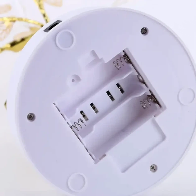 Настільний світильник USB 50 см 36 LED теплий білий акрил натуральне дерево нічник-проектор Auelife - зображення 8