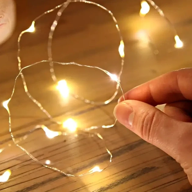 Гірлянда Кінський хвіст 200LED 2м білий теплий для новорічного декору на ялинку з ПВХ - зображення 7