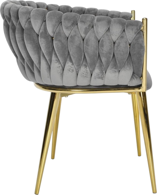 Krzesło welurowe Hedo Glamour Szare (5907184130132) - obraz 3