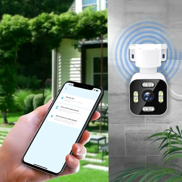 Вулична камера відеоспостереження IP 3МП з WIFI та датчиком руху біла з LED підсвічуванням 20м модель A6S - зображення 2