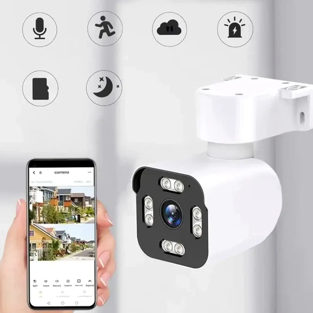 Вулична камера відеоспостереження IP 3МП з WIFI та датчиком руху біла з LED підсвічуванням 20м модель A6S - зображення 6