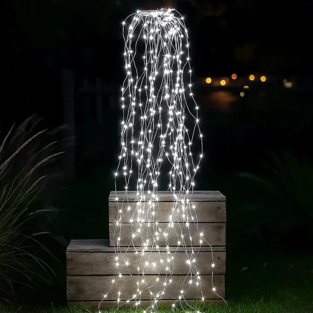 Гирлянда Конский хвост 200LED холодный белый 2м для новогоднего украшения елки - изображение 8