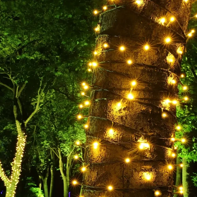 Вулична гірлянда нитка 20м 200LED теплий білий 220В статичний режим для прикраси території - зображення 8