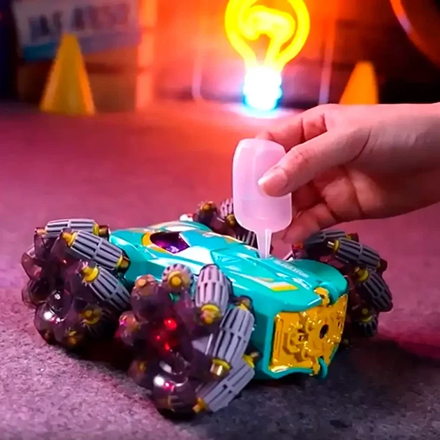 Машинка-перевертыш с паром USB электрическая голубая максимальная скорость 20 радиоуправление для детей от 6 лет масштаб 1 16 - изображение 2