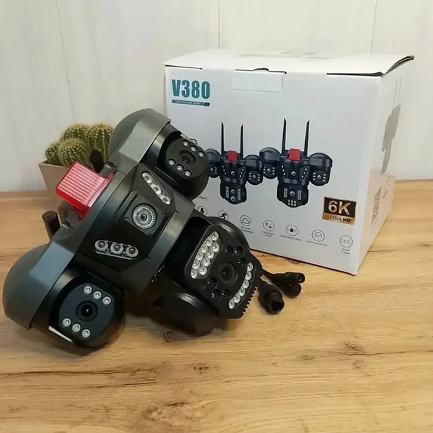 Камера видеонаблюдения 4G 12MP 6K поворотная уличная с датчиком движения LED ИК подсветкой для внутреннего использования - изображение 10