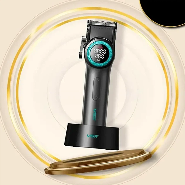 Аккумуляторная машинка для стрижки 9000RPM 10 насадок поворотный регулятор VGR V-001 черный - Фото 3 Аккумуляторная машинка для стрижки 9000RPM 10 насадок поворотный регулятор VGR V-001 черный - изображение 3