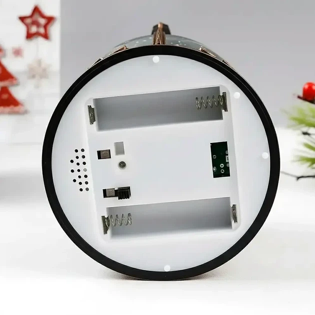 Новогодний светильник ночник Санта Клаус с LED подсветкой высота 25 см питание USB батарейки бронзовый - изображение 7