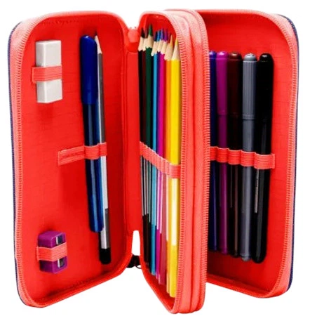 Piórnik dwukomorowy Kids Euroswan Spiderman z wyposażeniem SP50054 (8435507884310) - obraz 2