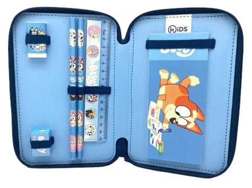 Piórnik dwukomorowy Kids Euroswan Bluey z wyposażeniem 048208516 (8435507891349) - obraz 2