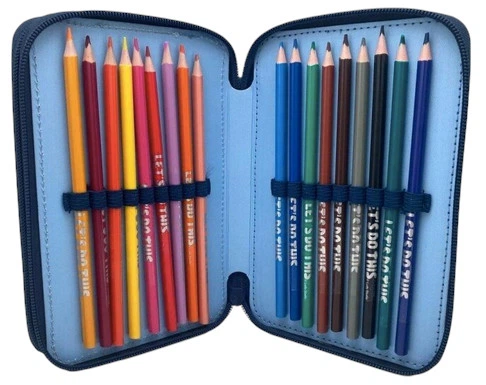 Piórnik dwukomorowy Kids Euroswan Bluey z wyposażeniem 048208516 (8435507891349) - obraz 3