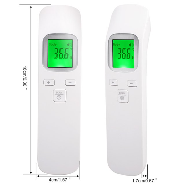 Цифровий безконтактний інфрачервоний термометр електронний LCD 42.9 °C 0.1 °C білий модель GP-100 - зображення 7