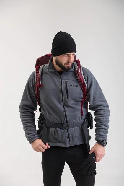 Чоловіча зимова кофта флісова на змійці без капюшона утеплена фліска унісекс XL Темно Сіра графіт - зображення 6