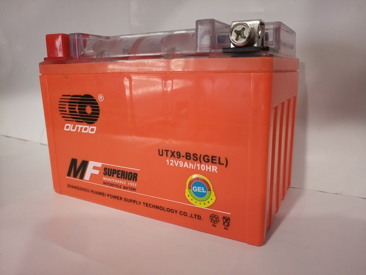 Гелиевый мото аккумулятор OUTDO UTX9-BS GEL 12V 9Ah для скутера мопеда GEL - изображение 4