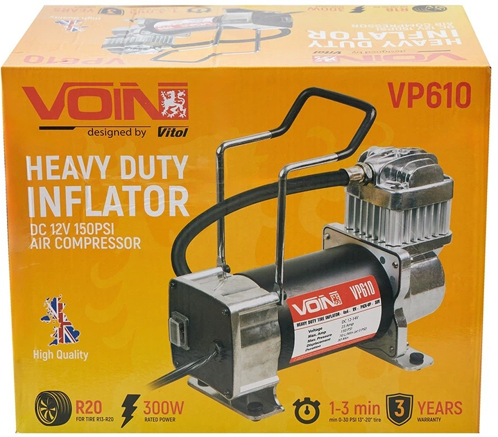 Автокомпресор Voin VP-610 150 psi 23 A 70 л клеми (VP-610) - зображення 13