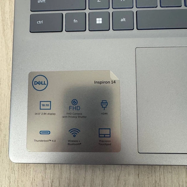 Ноутбук Dell Inspiron 7440 / 14" (2880x1800) IPS / Intel Core Ultra 7 155H (16 (22) ядер по 1.4 - 4.8 GHz) / 16 GB DDR5 / 1000 GB SSD / Intel Arc Graphics / WebCam б/в - Фото 4 Ноутбук Dell Inspiron 7440 / 14" (2880x1800) IPS / Intel Core Ultra 7 155H (16 (22) ядер по 1.4 - 4.8 GHz) / 16 GB DDR5 / 1000 GB SSD / Intel Arc Graphics / WebCam б/в - зображення 4