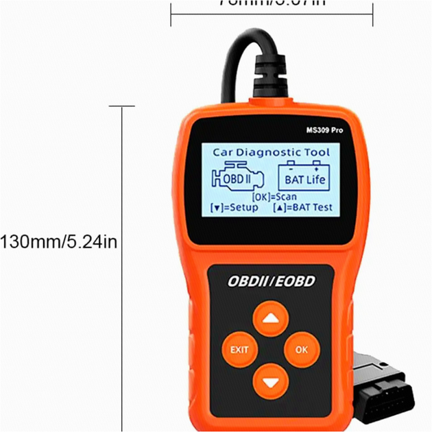 Автосканер OBD MS309PRO 2.4 дюйма рабочее напряжение 5-18 В для диагностики автомобилей - изображение 8