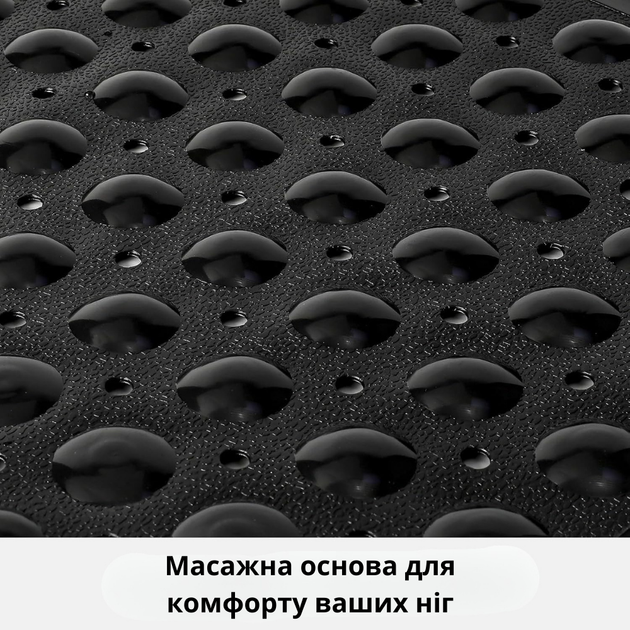 Силіконовий килимок для ванної та душу антиковзаючий Bathlux на присосках 53x53 см чорний JDT-0849364 - зображення 7