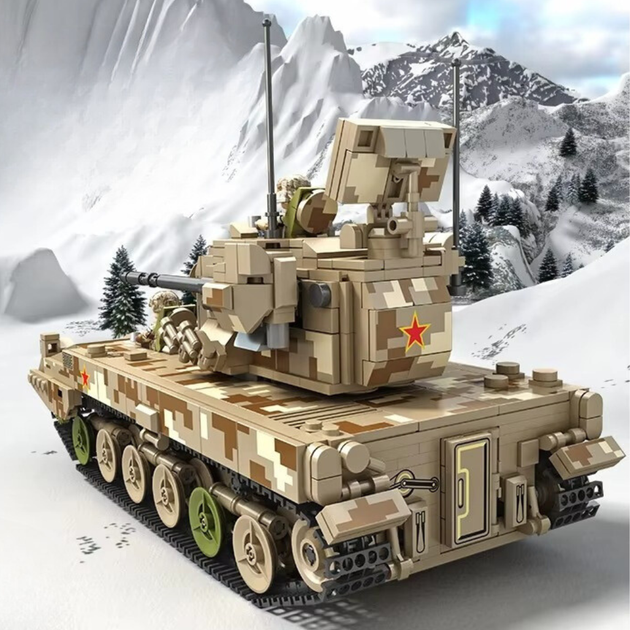 Конструктор детский игровой Зенитная установка танк военный хаки 27 х 19 х 13 см 1270 деталей (688006) - Фото 3 Конструктор детский игровой Зенитная установка танк военный хаки 27 х 19 х 13 см 1270 деталей (688006) - изображение 3