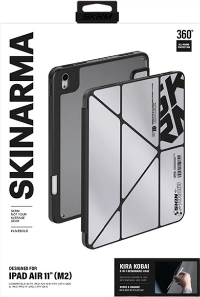 Etui z klapką SkinArma Kira Kobai do Apple iPad Air 11" (M2) / Air 10.9" (4th, 5th gen) / Pro 11" (3rd, 4th gen) Chrome (SK-PDA11G6-KKLSIL) - obraz 5