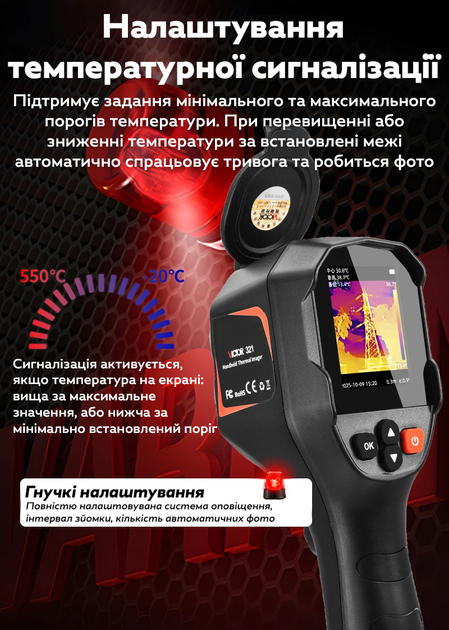 Тепловизор инфракрасный VICTOR 321 с поддержкой SD-карты Black (3_07922) - Фото 4 Тепловизор инфракрасный VICTOR 321 с поддержкой SD-карты Black (3_07922) - изображение 4
