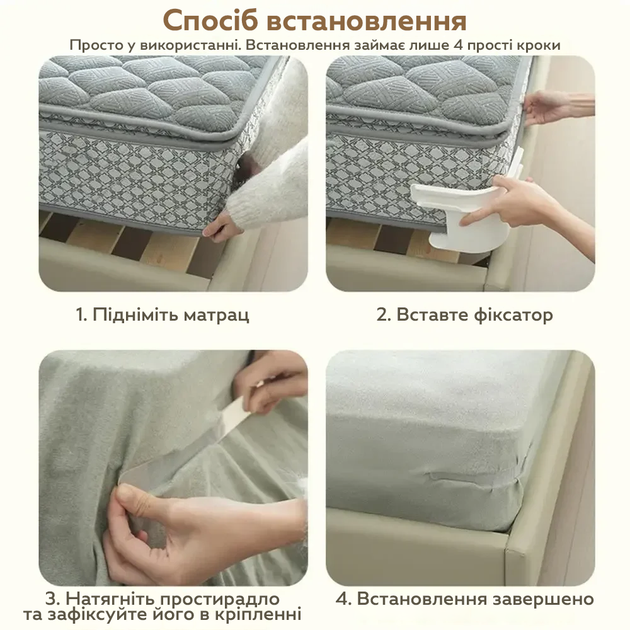 Набір фіксаторів кутів постелі (4 шт.) RA-04 - зображення 4