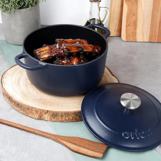 Garnek Orion Litina żeliwny z pokrywką emaliowany 3.3 l (8592381210120) - obraz 6