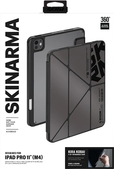 Etui z klapką SkinArma Kira Kobai do Apple iPad Air Pro 11" (7th gen) Gunmetal (SK-PDP11G5-KKDSIL) - obraz 5