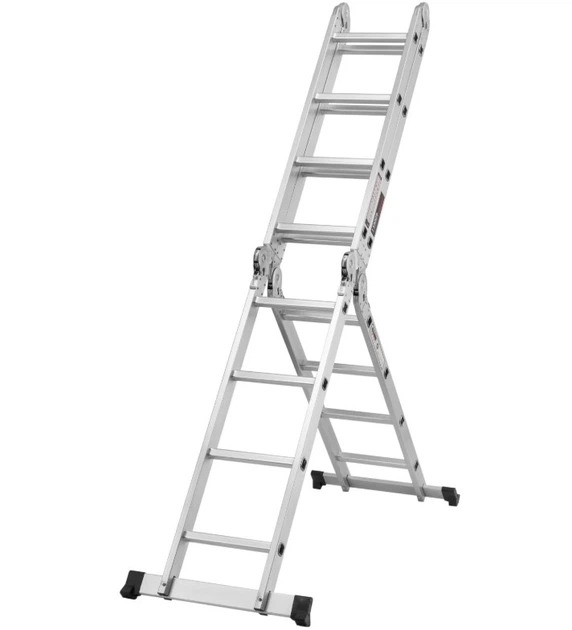 Алюминиевая лестница-трансформер Ladder STANDARD (4х4 ступенек) двусторонняя расставная (26634) - изображение 5