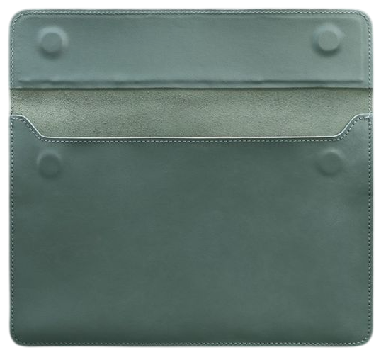 Кожаный чехол-конверт на магнитах для MacBook 14 дюйм, бирюзовый, натуральная кожа Краст, ручная работа, 34,3×24,5 см 58657 - изображение 2