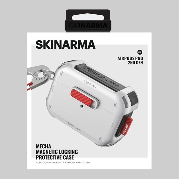 Etui SkinArma Mecha do Apple AirPods Pro 2 Chrome (SK-APP2-MECHA-SIL) - obraz 4