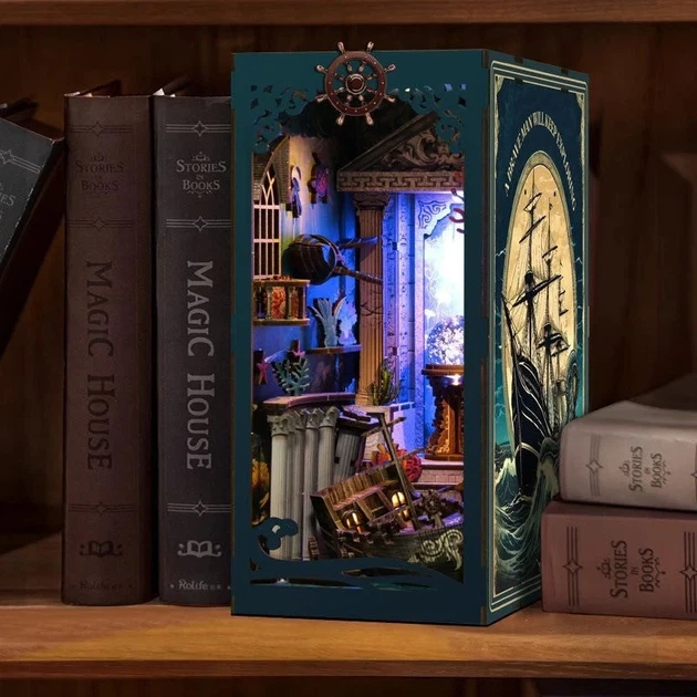 Букнук морська безодня, DIY Book Nook морської тематики з підсвіткою для самостійного складання - зображення 7