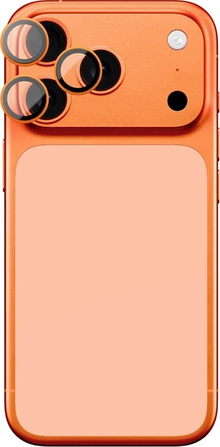 Захисне скло AMAZINGthing AR Sapphire Camera Lens Glass with Orange Frame для Apple iPhone 17 Pro / Pro Max (IP17SCAM3OGLA) - зображення 2