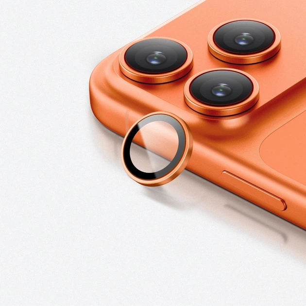 Захисне скло AMAZINGthing AR Sapphire Camera Lens Glass with Orange Frame для Apple iPhone 17 Pro / Pro Max (IP17SCAM3OGLA) - зображення 4