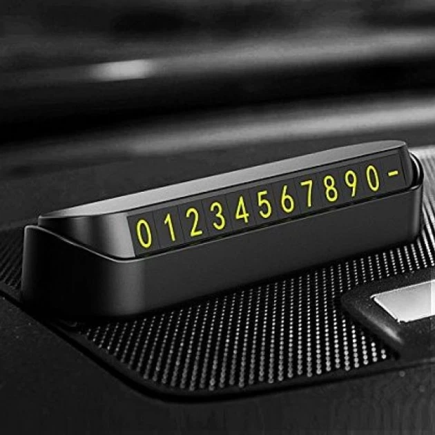 Автовизитка с номером телефона для автомобиля на торпеду парковочная карта Black - изображение 3