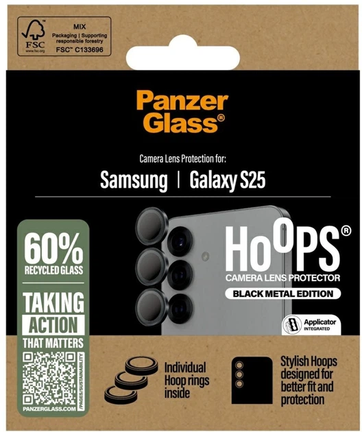 Захисне скло Panzer Glass Hoops Lens Protector для Samsung Galaxy S25 Black (PGRHOBLG38388) - зображення 4