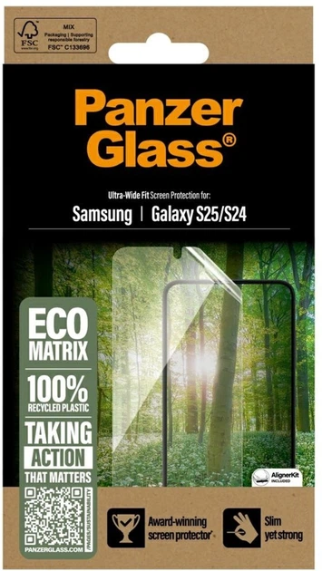 Захисна плівка Panzer Glass ECO MATRIX Ultra-Wide Fit для Samsung Galaxy S25 Transparent (PGRMUWFG38388) - зображення 4