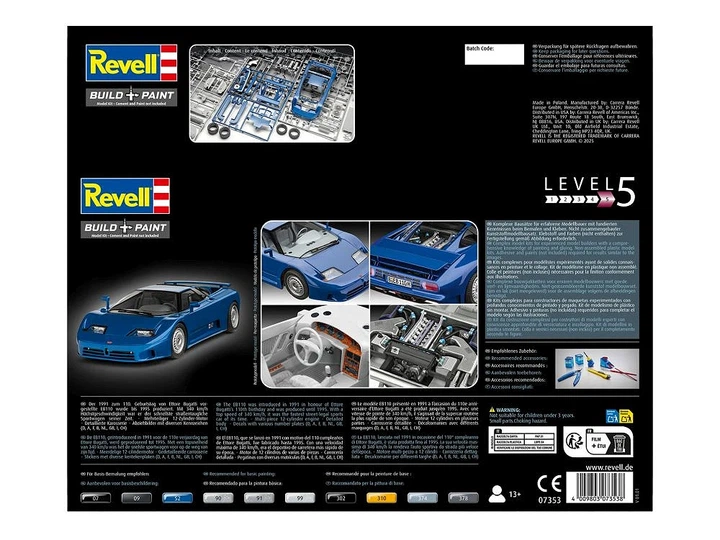 Модель до склеювання Revell REV-07353 Bugatti EB110 Масштаб 1:24 148 деталей (4009803073538) - зображення 8