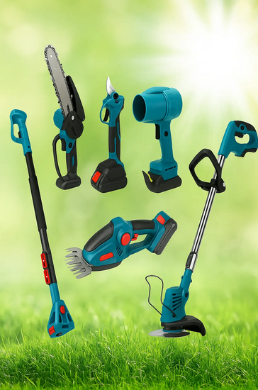 Акумуляторний садовий набір 6в1 для догляду за ділянкою, шина 400 мм, 2000 Вт, 2.7 к.с. - зображення 4